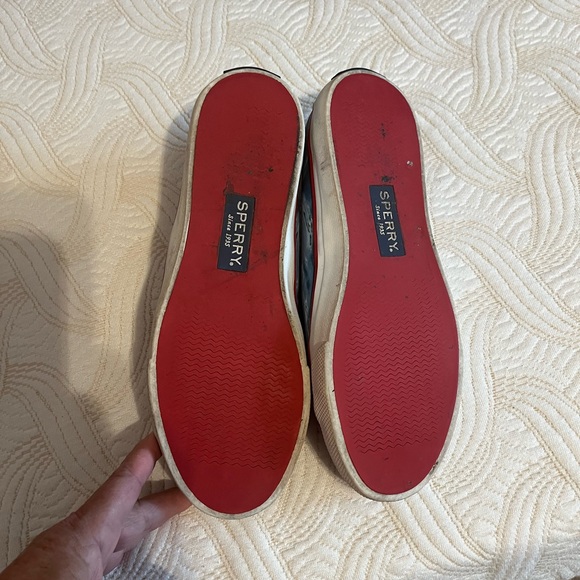 Sperry Jaws Blue Wave Canvas Sneakers with Red Trim - Picture 3 of 11